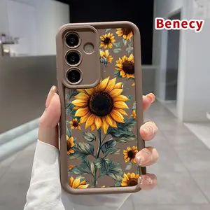 Compatible with Samsung Galaxy S23 Ultra S24 Plus S25 S22+ Sunflower Symphony Rugged Durable shockproof Anti-Scratch soft Silicone case