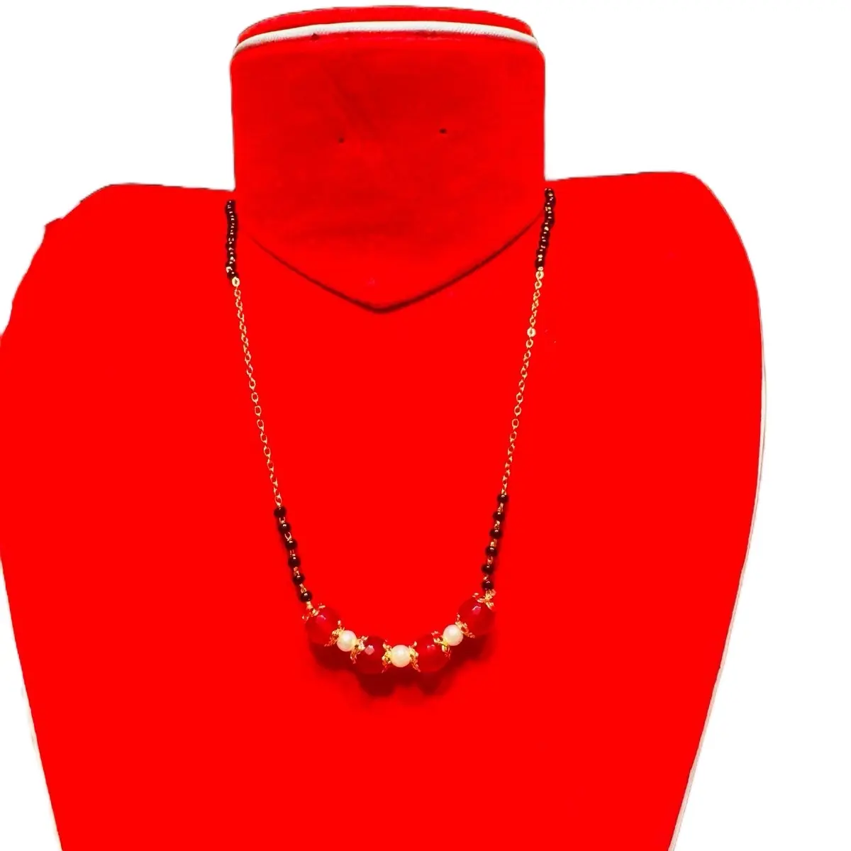 Female Long Daily-Use Women's Mangalsutra with Monalisa Beads, Fashion Costume Jewelry Necklace