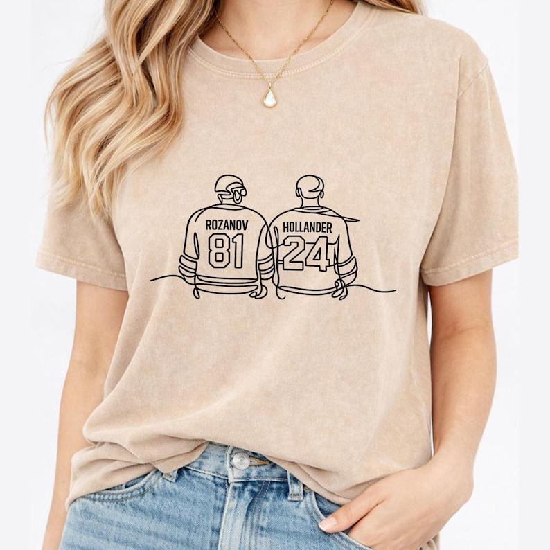 Hollander Rozanov Minimal Hockey Shirt, Ilya Rozanov Rivalry Tee, Queer Hockey Fan Apparel, Clean Graphic Unisex T-Shirt Gift