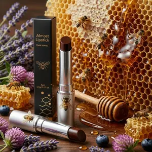 Dark Honey Tinted Lipstick - Sheer Hydrating Lip Balm for Dry Lips - Long-Lasting Moisturizing Lip Color, Nourishing Lipstick with Natural Honey Extract, Lip Gloss, Plumper, Daily Makeup Cosmetic Hydrate
