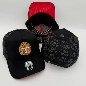 Gorra de Elegua Chava Hats - Black and Red Caps with Unique Designs and Embellishments