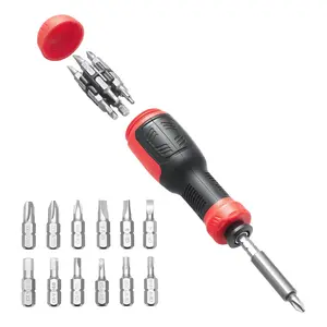 fathersdaygift VEVOR Screwdriver Set, 13 in 1 Magnetic Multi Bit Mini Nut Driver Set, Phillips, Flat Head, Torx, Square Bits for Men, Manual Precision Repair Tool Kit for Sockets, Furniture, Home Appliances, Cars