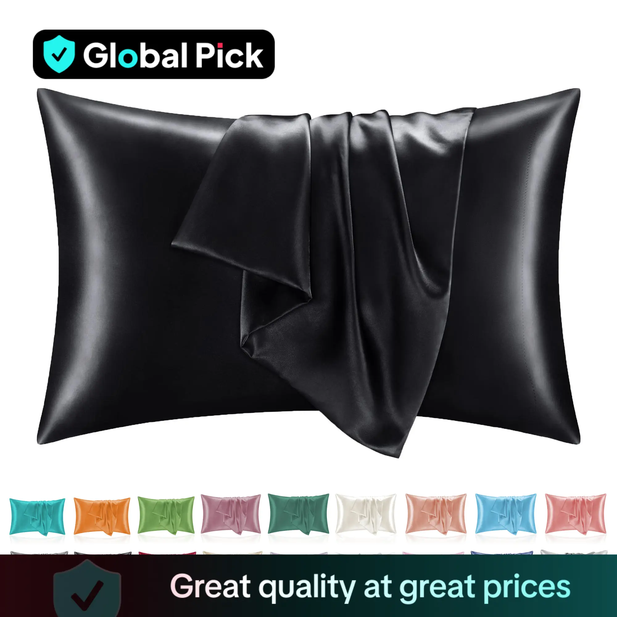 Solid Color Satin Pillowcase, 2 Counts Modern Simple Pillowcase without Filler, Soft Comfortable Pillow Cover for Home Bedroom Dormitory, Bedding Supp