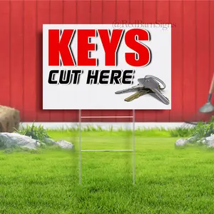 Keys Cut Here Water Proof Advertising Coroplast Yard Sign