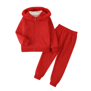 Girls Hoodie Zipper Sweatshirt Jogger Pants Set 2 Piece Tracksuit Soft Warm Winter Fall Clothes Set for Girls 3-12Years