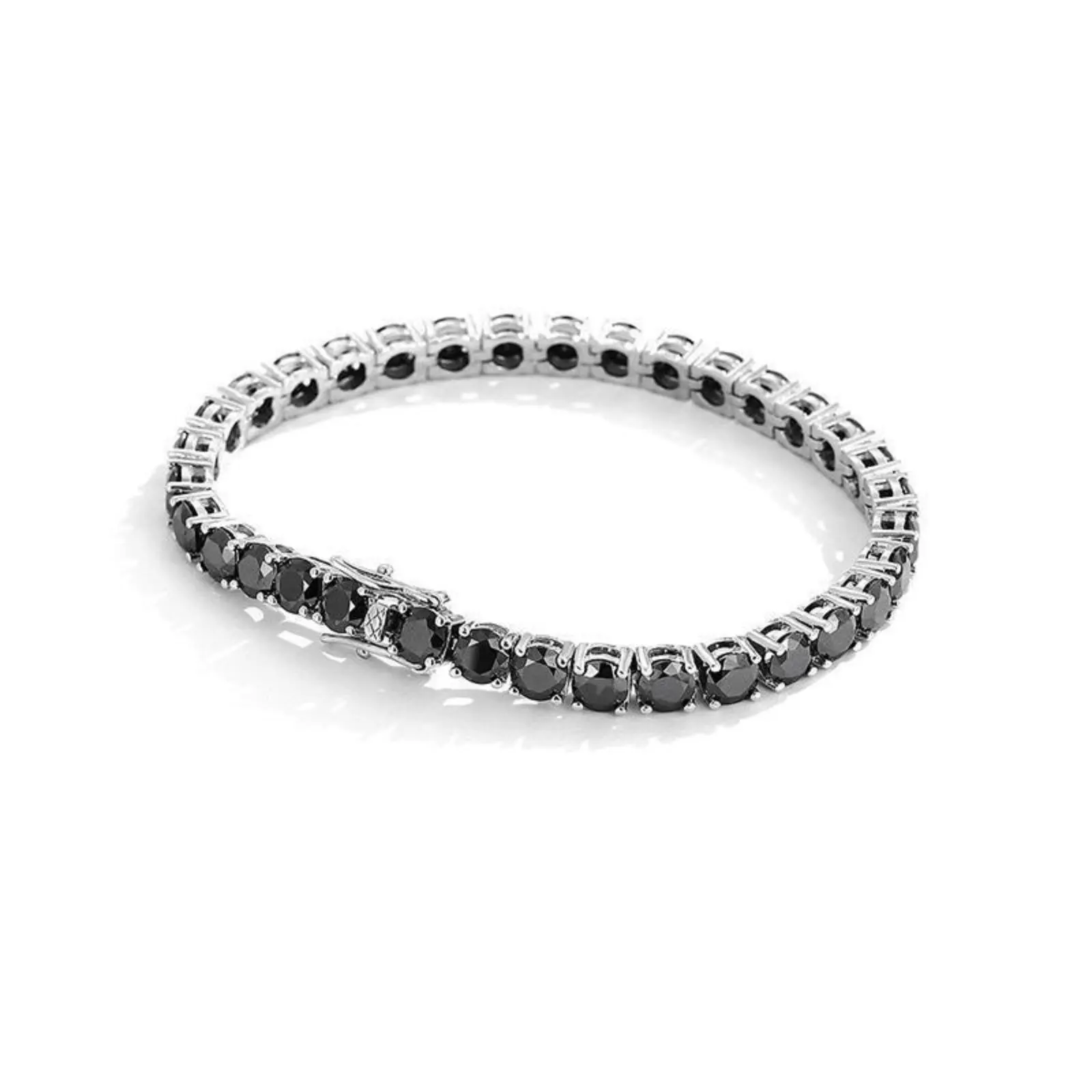 Black Moissanite Tennis Bracelet For Women Man Anniversary 925 Sterling Silver Sparkling Hand Chain Bracelet