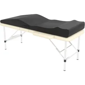 Lash Bed Topper, Ergonomic Curvy Massage Table Foam Topper, Non-Slip Esthetician Bed Cushion with Removable Cover for Beauty Salon, Wax/Eyelash/Spa/Tattoo/Facial, 71"*27.5"(Black)