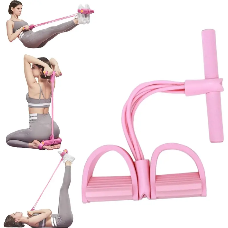 21-Tube Elastic Band Fitness Set with 6-Pedal Ankle Puller & Handles - Comfortable Home Workout Equipment for Men, Train Legs & Core, Boost Body Coordination Fitness Accessories