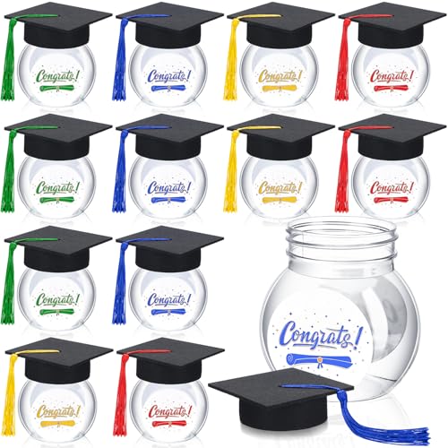 12/24 Pcs Class of 2026 Graduation Cap Candy Jars Set for Student- Multiple Colors, 8oz Graduation Party Decorations Gifts for School Party Guests 12/24 Pcs Class of 2026 Graduation Cap Candy Jars Set for Student- Multiple Colors, 8oz Graduation Party Decorations Gifts for School Party Guests