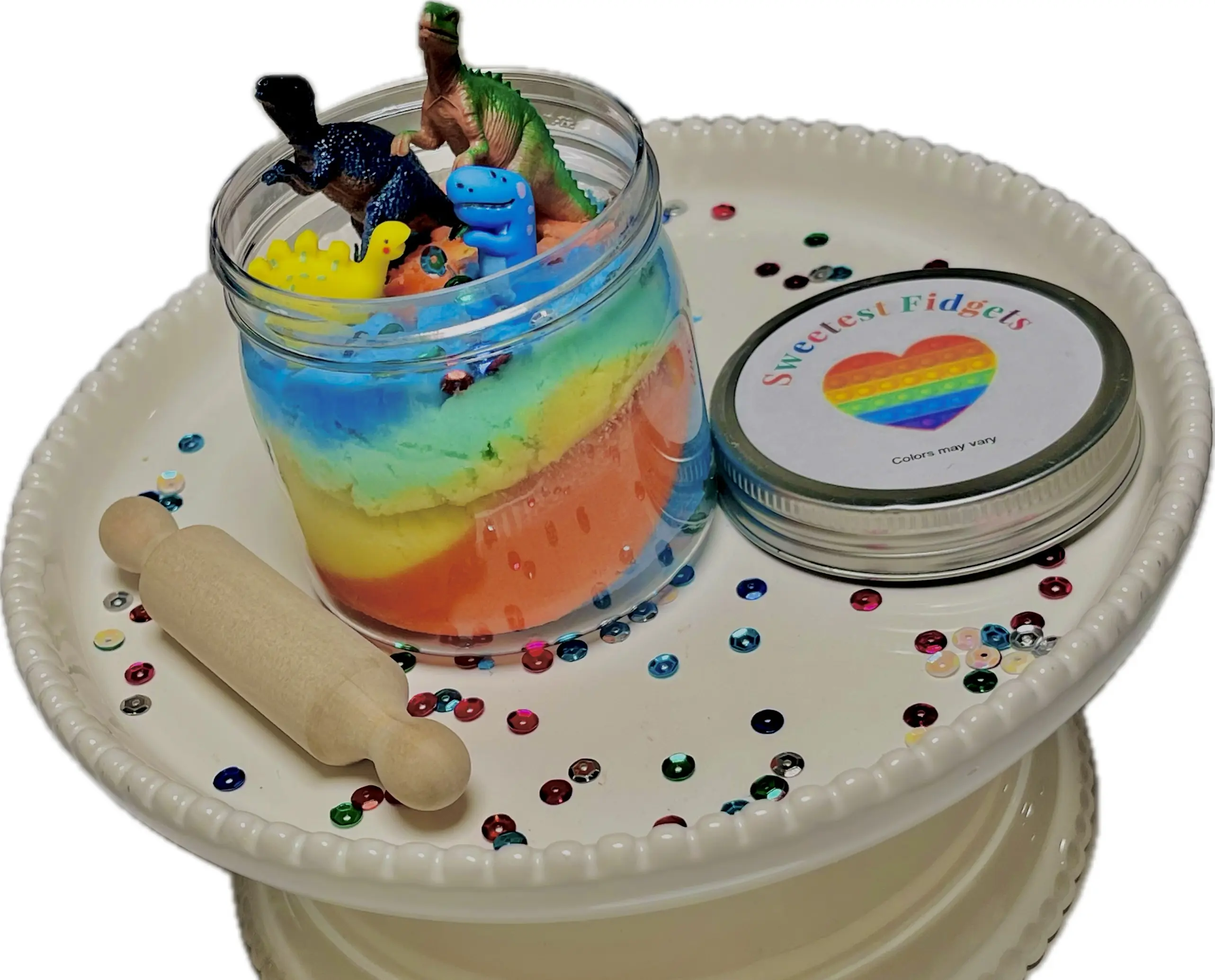 SF Dinosaur Unscented Cloud Slime Mason Jar - Original Product with Dinosaur Design