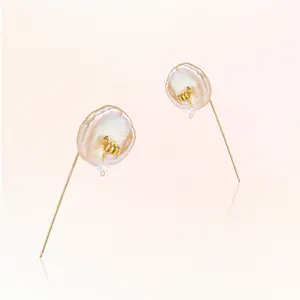 Baroque Coin Pearl Earrings