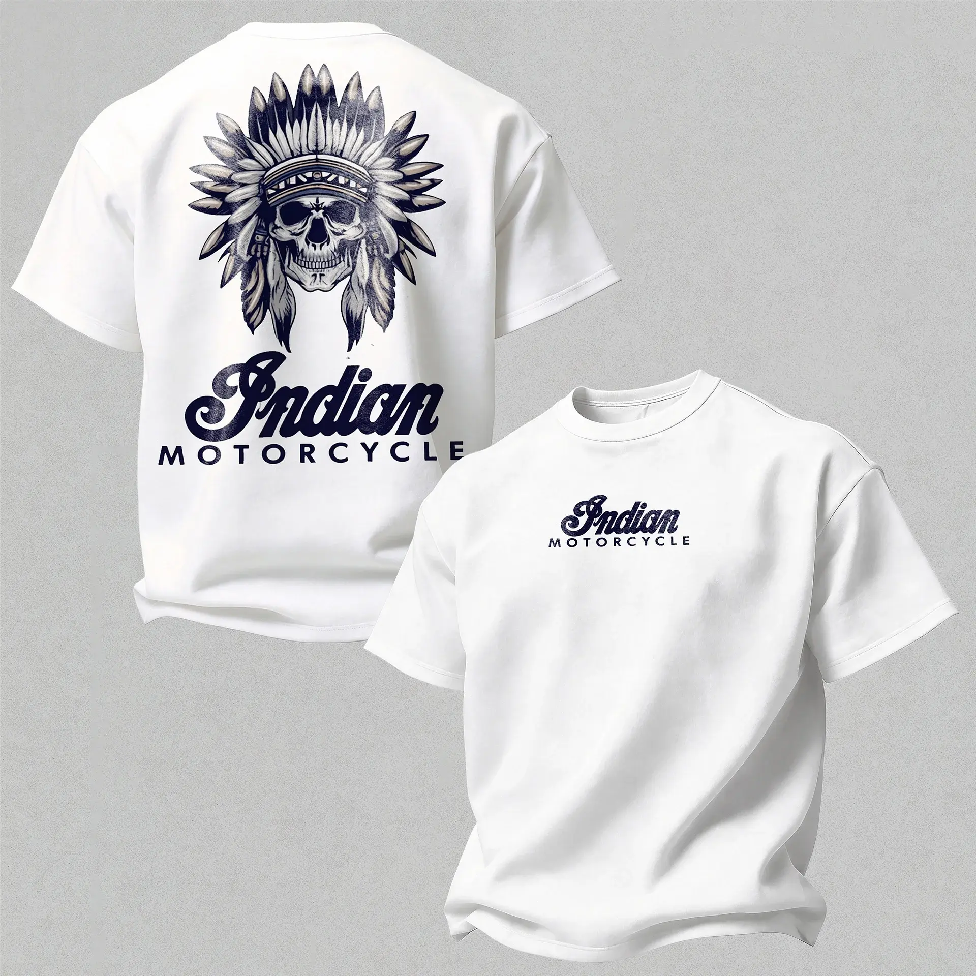 Motorcycle Warrior Skull Tee, Premium White Biker Graphic Shirt, Top Tier Graphic Shirt for 2026, Gifts for Husband, for Dad, Streetwear, Casual Menswear Shortsleeve Crewneck Cotton Classic Sport