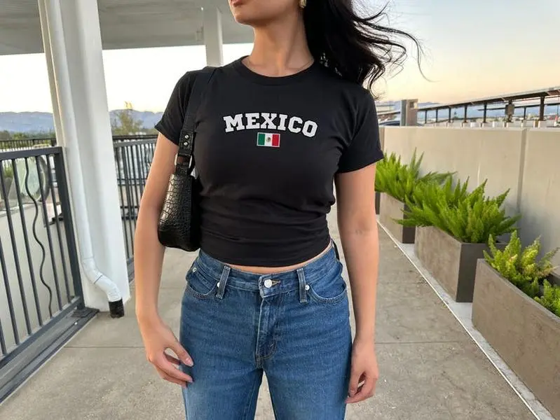 Mexico Women's Baby Tee, Mexico Y2K T-Shirt, Mexico, Mexico Crop Tee, Vintage 2000s 90's Baby Tee, Mexico Shirt, Mexico Tank top