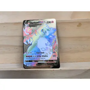 Charizard VMAX Rainbow Metal Card Collectible Gift Display