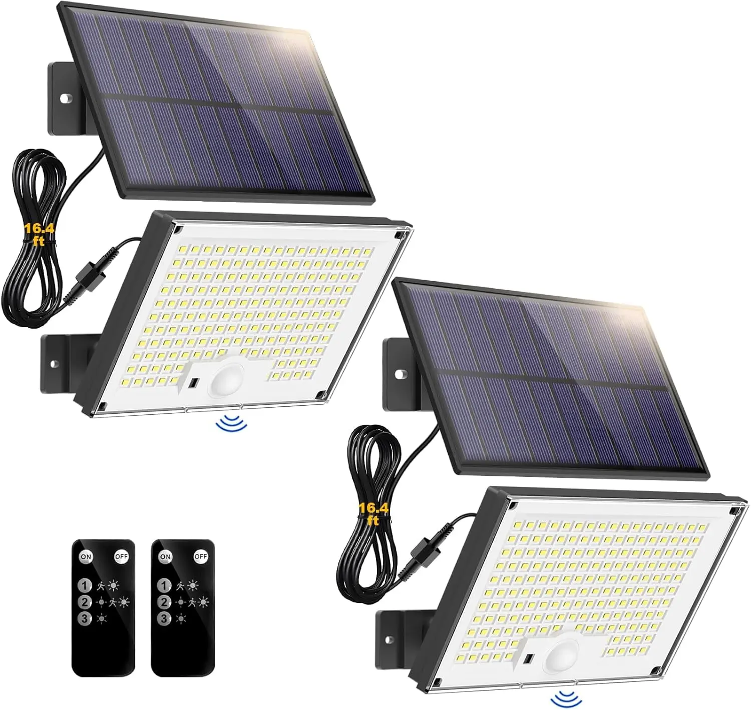 Solar Outdoor Lights, 2-Pack Super Bright 178 LEDs Motion Sensor Wall Light with 270° Wide Angle & 3 Modes