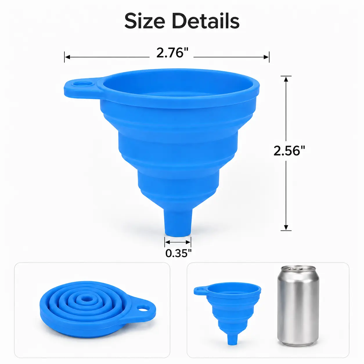 Kitchen Funnel Set, Collapsible Silicone Funnel, Food Grade Kitchenware & Kitchen Gadgets for Filling Water Bottles Liquid Transfer Essential Tools