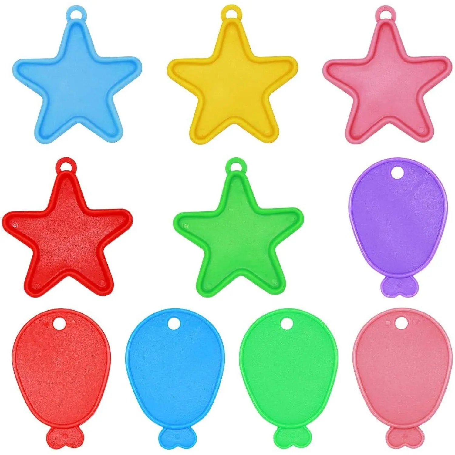 Colorful Balloon Weights, 20 Pieces Plastic Shaped Pentagram And Shaped Fish Balloon Weights.