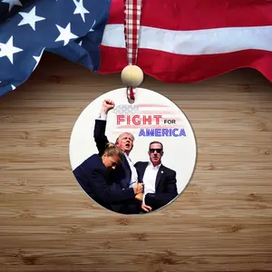 Donald Trump Failed Attempt 2024 Ceramic Ornament, Christmas Tree Decor,Fight for America
