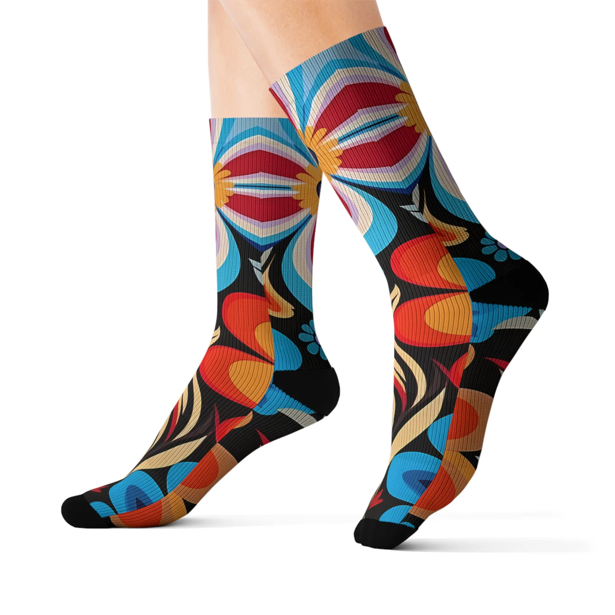 Flower Pattern Sublimation Socks