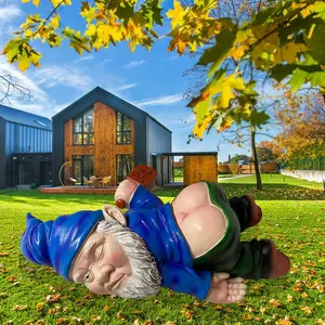 Large Naughty Gnome Statues - Outdoor Garden Decor Items, Backyard Home Decor Items, Patio Lawn Novelty Ornament, Funny Christmas Garden Gift