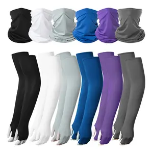 Cycling sunscreen sleeves outdoor magic headscarf combination set summer ice silk sunscreen sleeves scarf