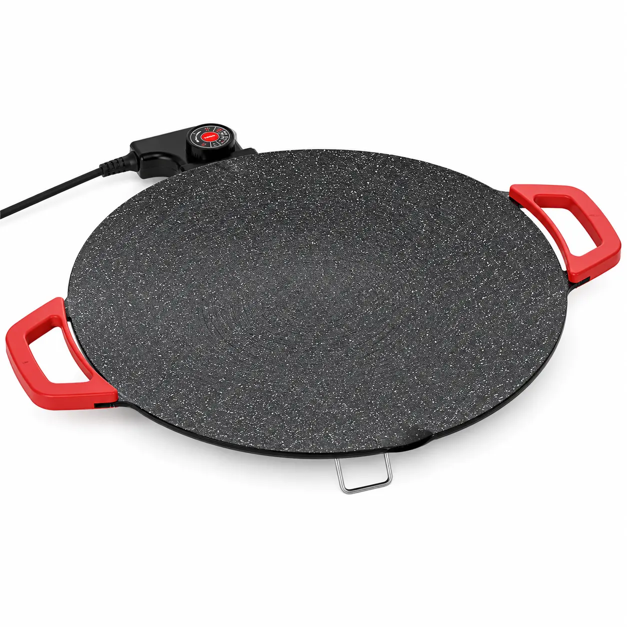 Adjustable Temperature Electric Skillet Pan，1500w portable electric，nonstick griddle, indoor grill, electric griddle, korean grill, portable electric korean bbq grill, flat skillet, grill indoor, round griddle, comal electrico para tortillas