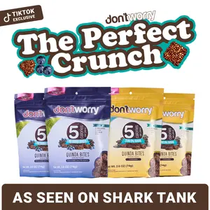 The Perfect Crunch Pack | Shark Tank Bundle | Don't Worry | Blueberry & Chocolate Quinoa Bites | Snack Pack | Blueberry Chocolate, Chocolate|