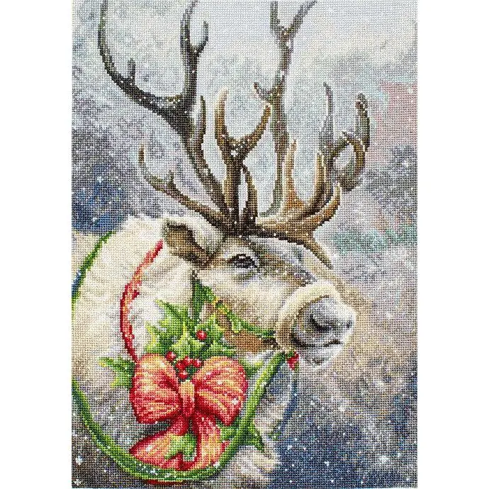 Christmas Deer Counted Cross-Stitch Kit by Luca-S B598L