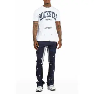 Dyre White/Navy T-Shirt/Relaxed Track Set