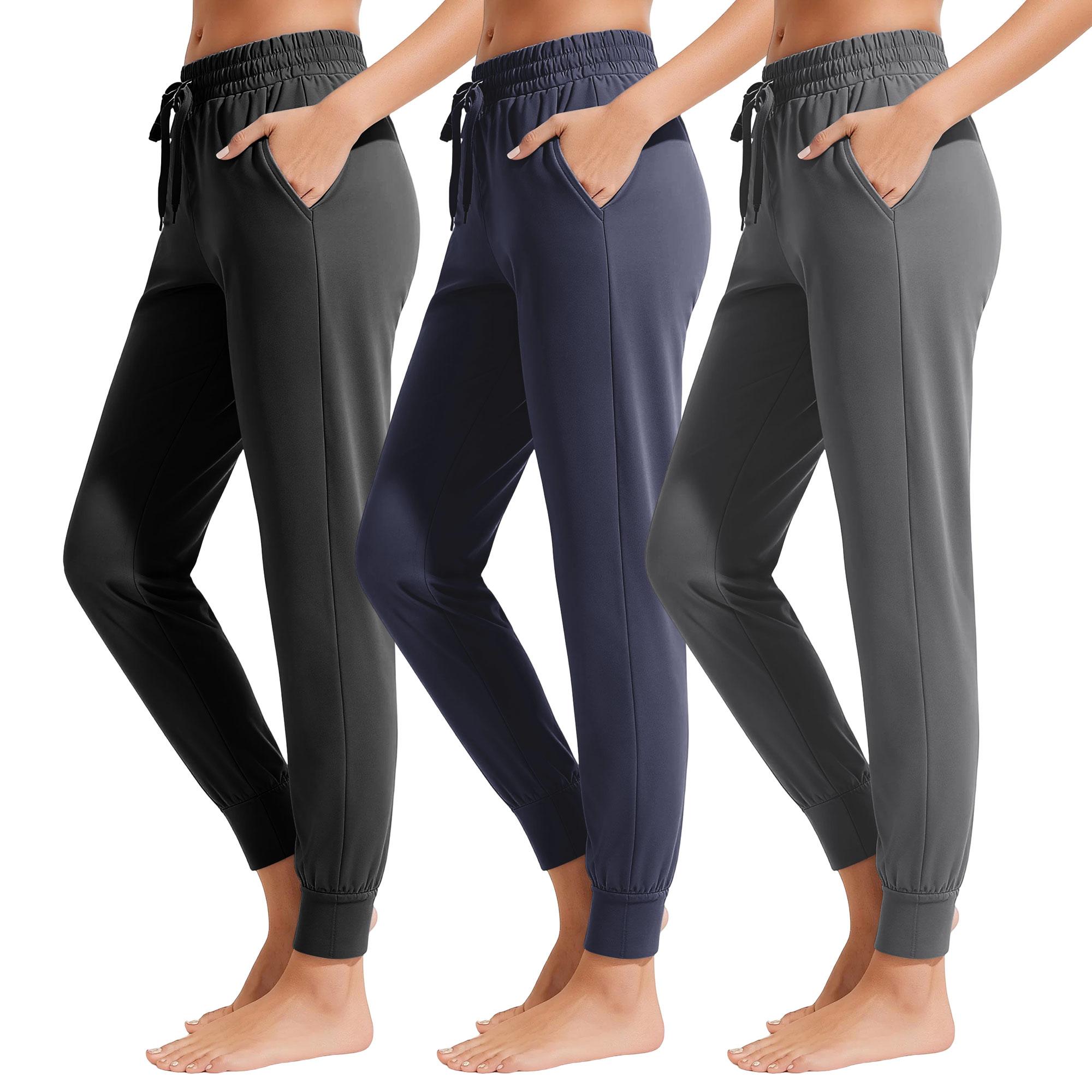 SHOWITTY Outlets Women’s 3-Pack High Waisted Joggers – Comfy Lightweight Sweatpants with Pockets for Lounge & Workout#SummerWins#DealsForYouDays