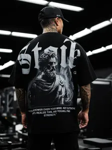 Stoik Gym x BXACTIV Big Logo Oversize Tee in Black