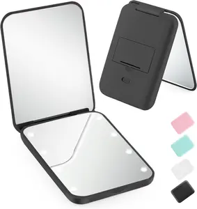 Compact LED Magnification Mirror, 1X/3X Magnification,Ergonomic Stainless Steel Makeup Mirror, LED Pocket Travel Mirror for Purse, Pocket,Travel and Present