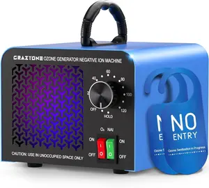 2 in 1 Ozone Generator, High-Capacity Ozone Odor Eliminator with Negative Ion, Ozone Machine Odor Removal for Car, Home, Pets, Smoke, Commercial/Industrial Use