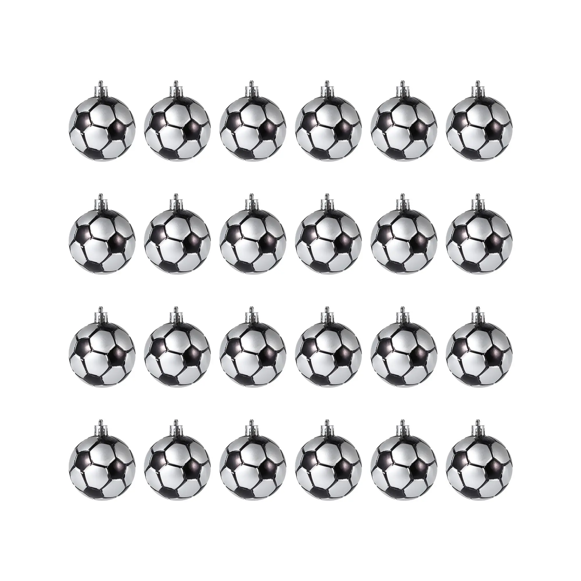 24PCS Baseball Shape Christmas Ball Ornaments Set - Glitter Hanging Christmas Decorations for Xmas Tree Holiday Party