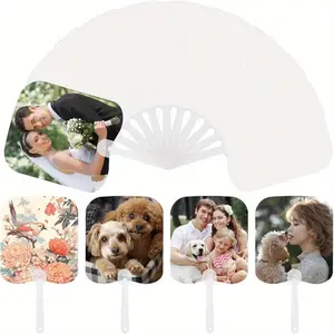 Plastic Handheld Sublimation Fan Blanks, DIY Craft Kits, Uncharged Double-sided Personalizable Fans, Rectangle Shape