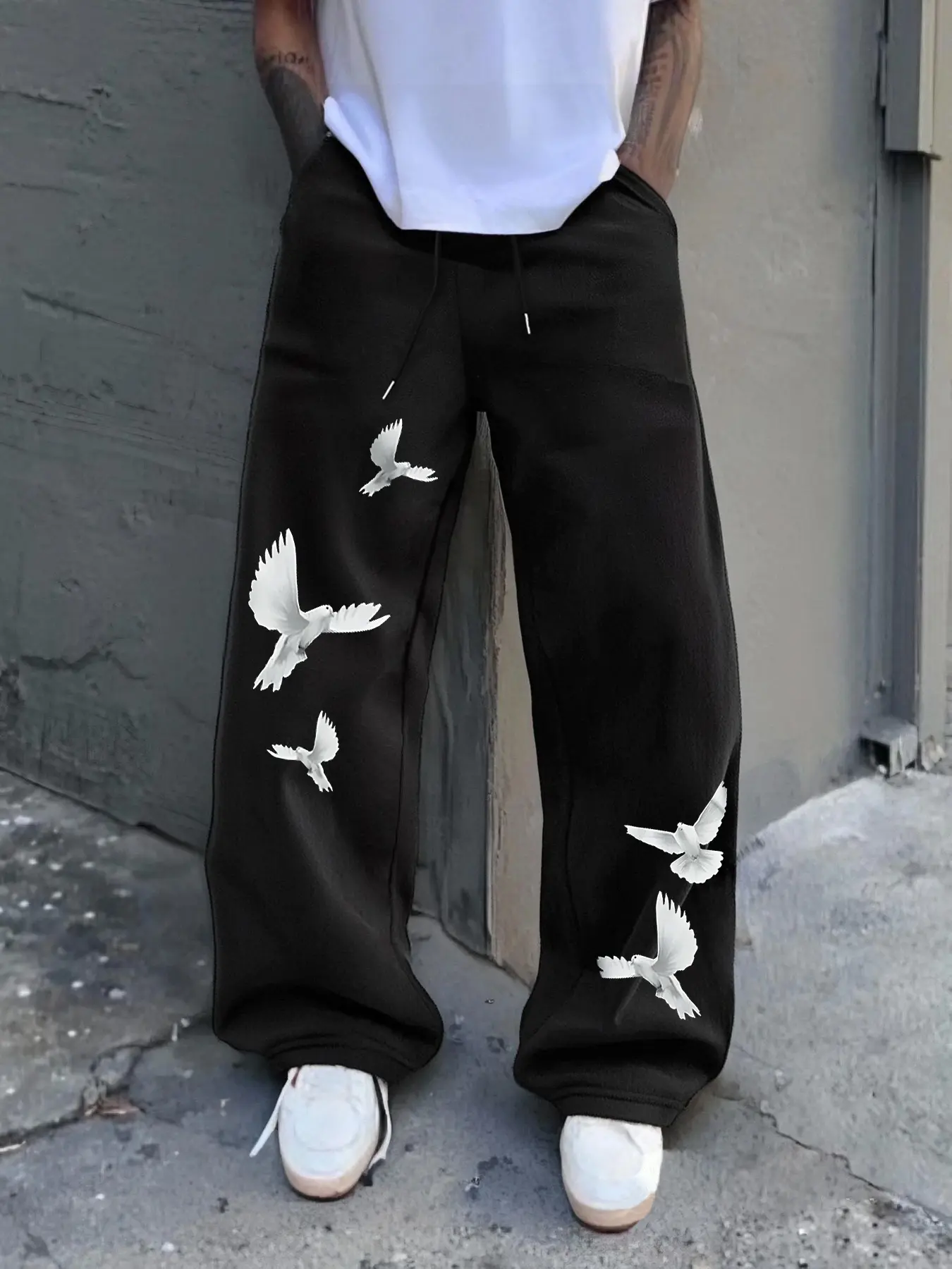 Men's Solid Color Jacquard Jogger Pants, Casual Drawstring Gym Shorts with Zipper Pockets, Comfortable and Stylish