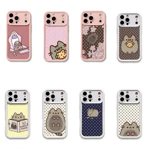 A Cute Pusheens Shock-Proof Anti-Fall Phone Case That Features Ice Cream, Compatible with for Samsung and iphone Models 17,16, 15, 14, 13, 12, 11 Pro Max, Halloween Christmas gift Made of Transparent TPU Soft Shell Smartphone