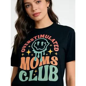 Overstimulated Moms Club Tshirt, Funny Mom T-shirt, Trendy Mothers Day Shirt, Gift For Mama, Mama Tee Top Womenswear Summer Comfort