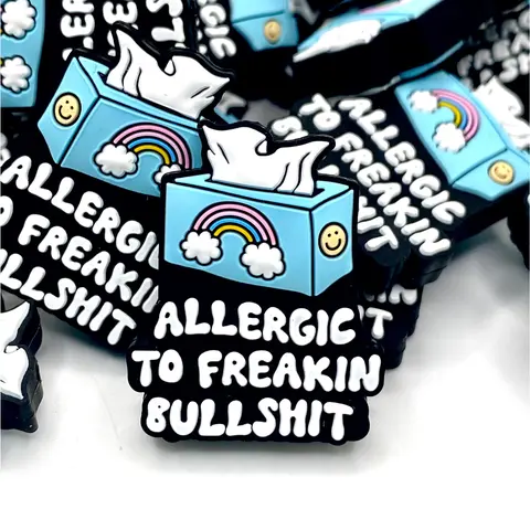 1pc Allergic To Freakin Bullshit 2.0 Silicone Focal Beads - Funny Craft Supplies Beaded Pen
