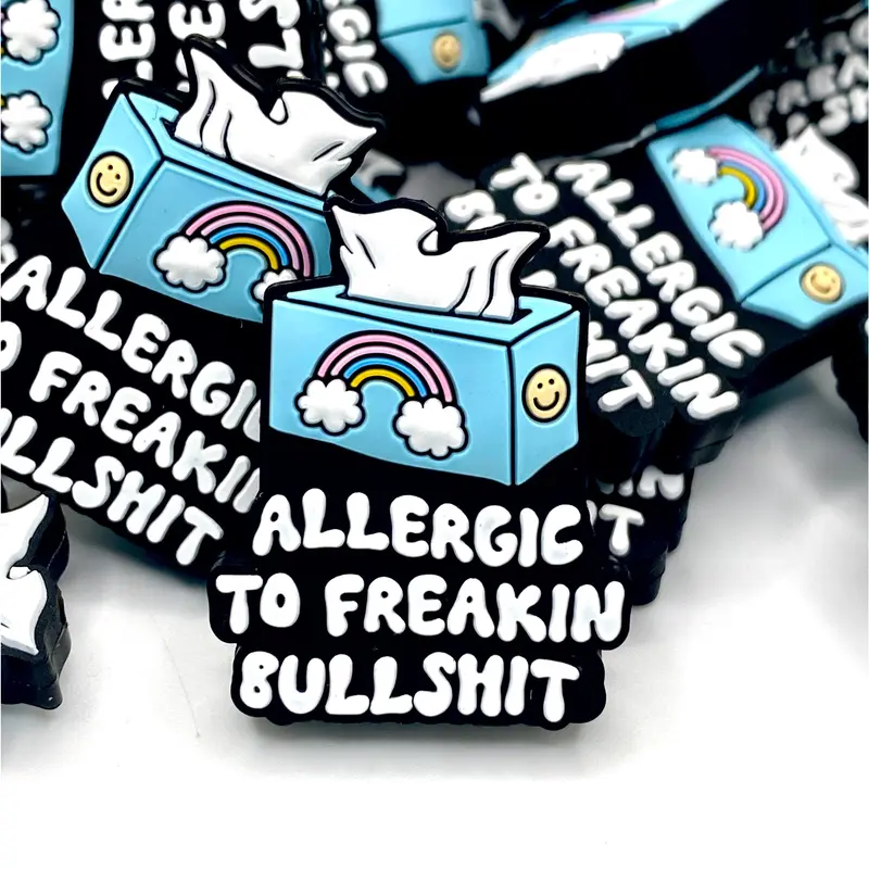 1pc Allergic To Freakin Bullshit 2.0 Silicone Focal Beads - Funny Craft Supplies Beaded Pen