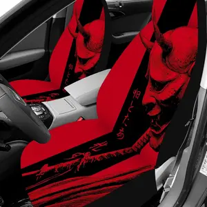 1 Set Japanese Demon Red Oni Horror Car Seat Covers, Universal Fit 2pcs/5pcs High-Back Seat Protector, Car Seat Protectors, Gothic Punk Style Car Accessories, Christmas Gift for Friends, Machine Washable Polyester, Women Men Unisex Decor