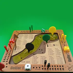 Desktop Dice Golf Game, Wooden Board Game Board, Family Fun Game Wooden Crafts Ornaments, Holiday Gifts, Party Board Game, Tabletop Games