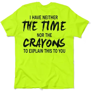 Crayons - Hi Visibility Safety Yellow Work T-Shirt Jersey Menswear apparel | Graphic Vintage tees Top Collar