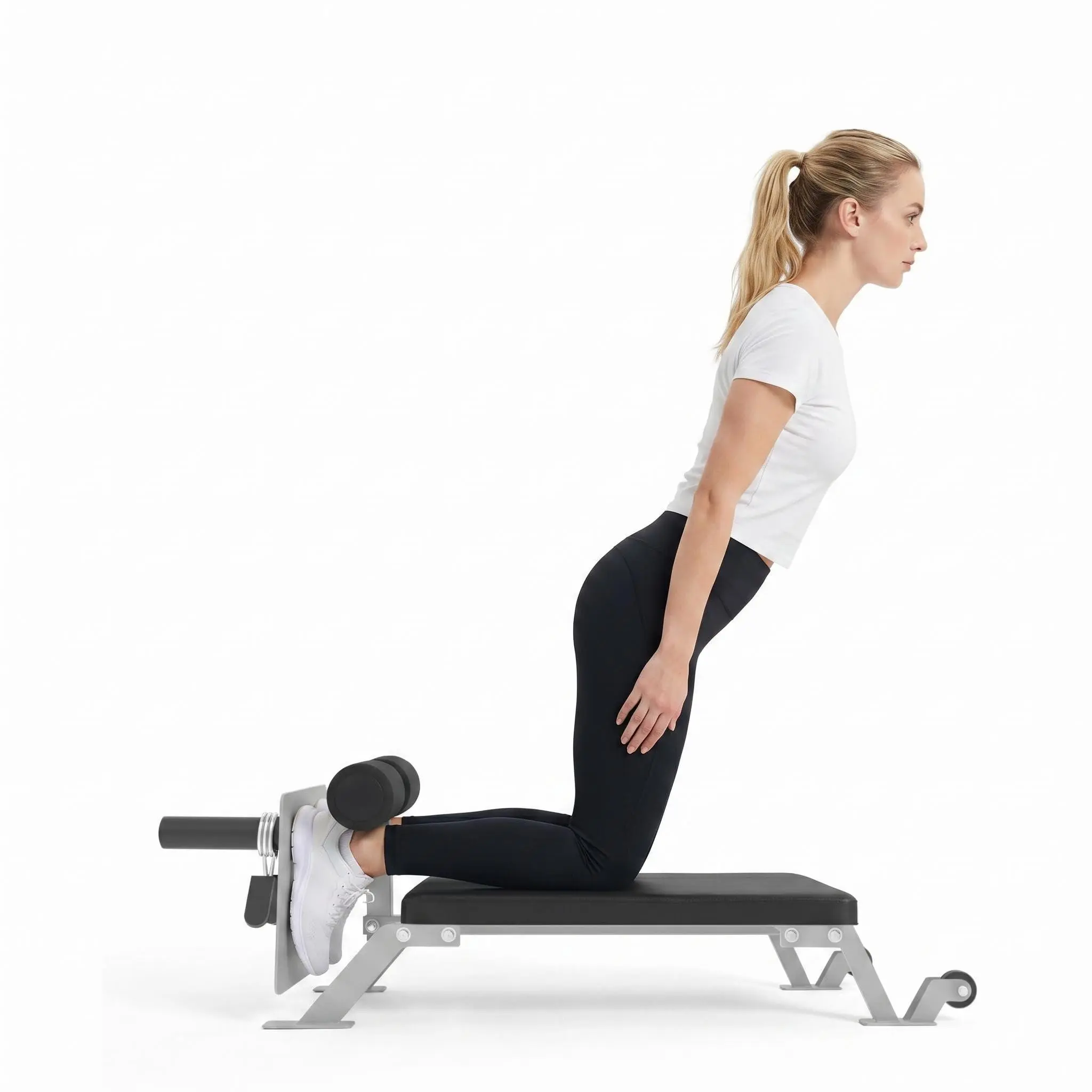GARVEE Nordic Curl Machine,Heavy Duty Steel Nordic Hamstring Curl Machine with Thick Pad/ Height Adjustable Bench for Home Gym,Weight Capacity 450 LBS