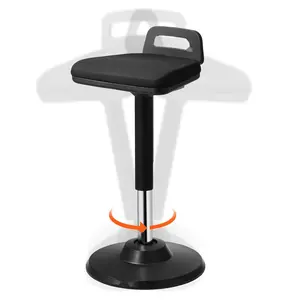 Active Chair with Handle, Height-Adjustable 24.6–34.4 Inches, Wobble Ergonomic Chair with Elastic Fabric and 45 mm Foam, Ideal For Schools, Office, And Home, 8° Tilt, Black, Durable, All-Day Comfort