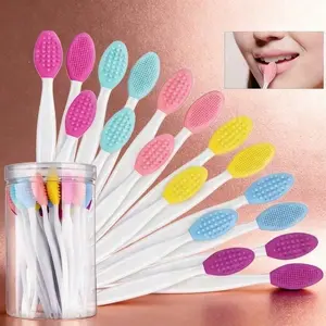 18pcs Mixed Color Jar Brush Set - Double-Sided Silicone Scrub Tool, Smooth Daily Face Cleansing Applicator for Lip Care & Beauty Personal Care Smooth Daily