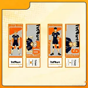 MINISO Haikyuu Character Art Laser Ticket Blind Box,Premium Anime Merch Gift for Fans & Collectors,Character Illustration , Artwork,Holiday Gift Birthday Gift