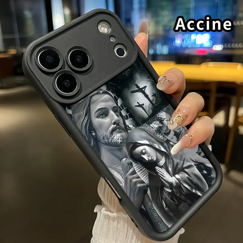 Patterned Divine Holy Trio TPU Silicone Smartphone Casing - Matte Soft Cover, Lens Guard, Anti-Drop, Shockproof, Non-Slip, Durable, Easy Grip Mobile Phone Accessory for iPhone 17 Pro Max,16 Plus,15,14,13,12,11,XR,Air,E Boys