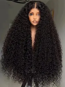 Soft Non-Glue Pre-Banked 26 Inch Long 180% Density Daily Curly Wig, 13x4x1 Lace Front Full Cap, Heat Resistant