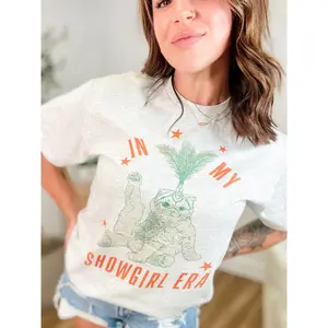 Cat Showgirl Graphic Top